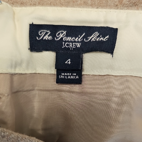 J. Crew Factory Beige Wool Blend Pencil Skirt - Size 4 - Picture 4 of 6